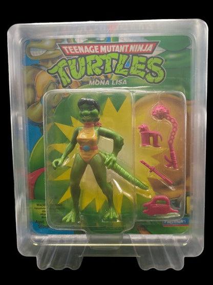 1992 Teenage Mutant Ninja Turtles Mona Lisa - TMNT - Playmates Figure Tab Intact - toyscardscomics