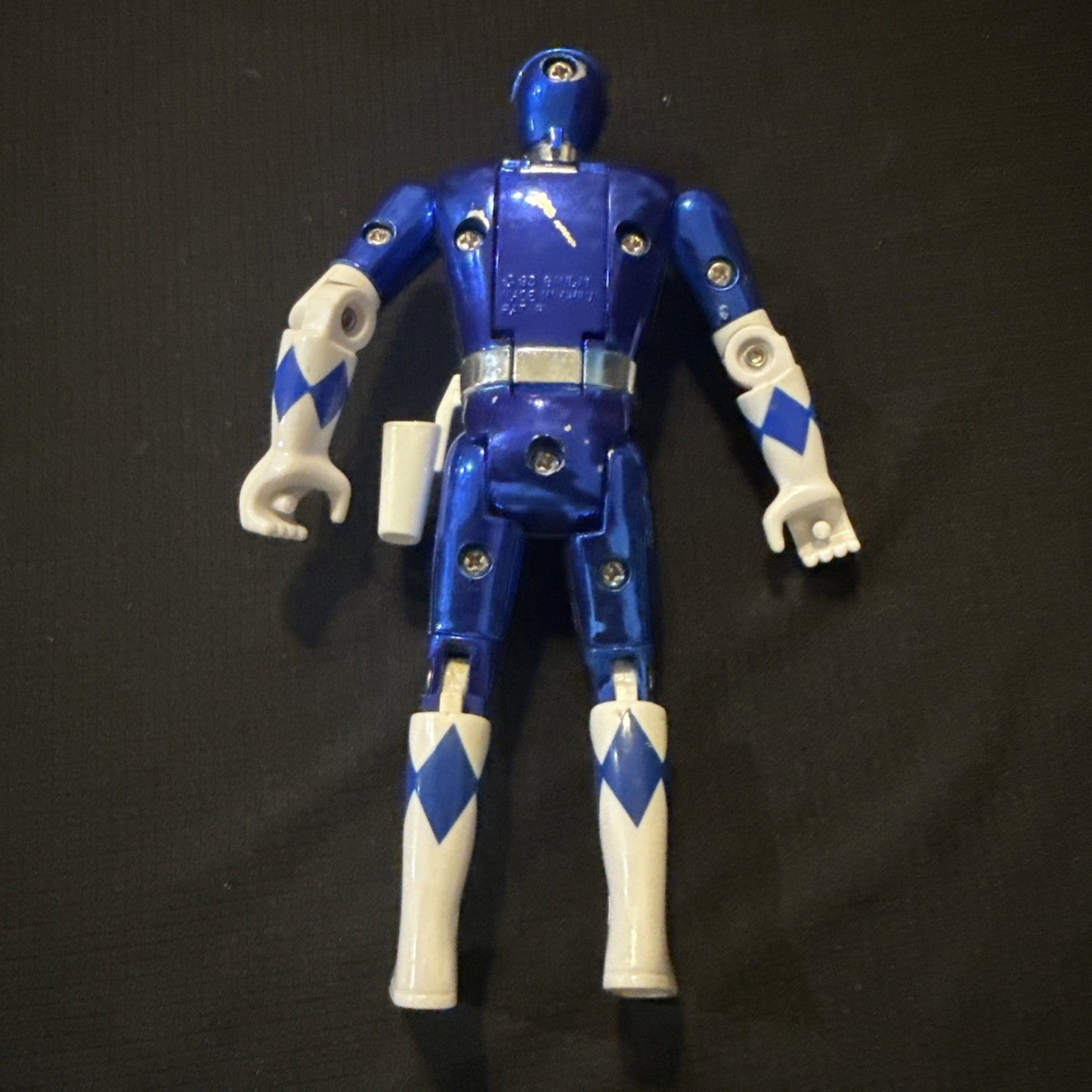 1993 Bandai Mighty Morphin Blue Power Rangers Special Edition Metallic Head Flip - toyscardscomics