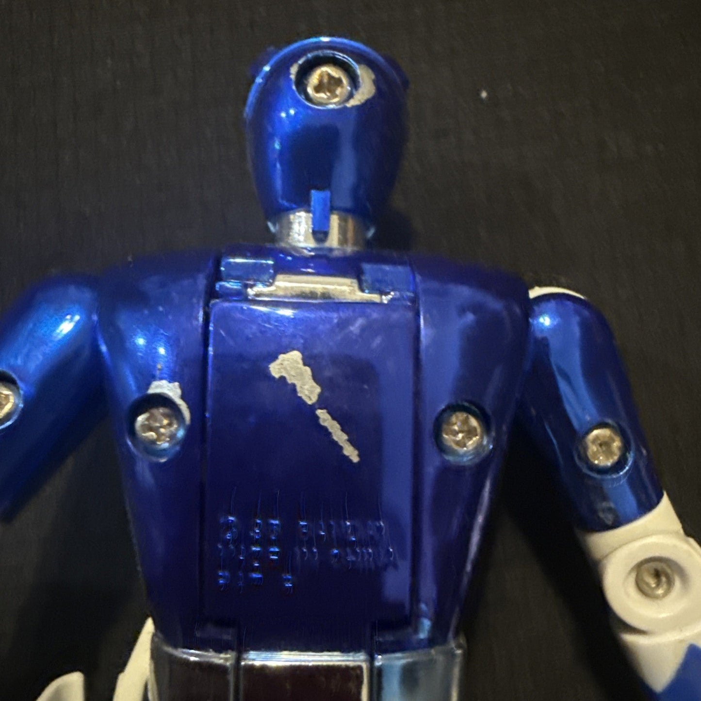 1993 Bandai Mighty Morphin Blue Power Rangers Special Edition Metallic Head Flip - toyscardscomics