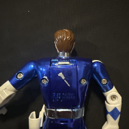 1993 Bandai Mighty Morphin Blue Power Rangers Special Edition Metallic Head Flip - toyscardscomics