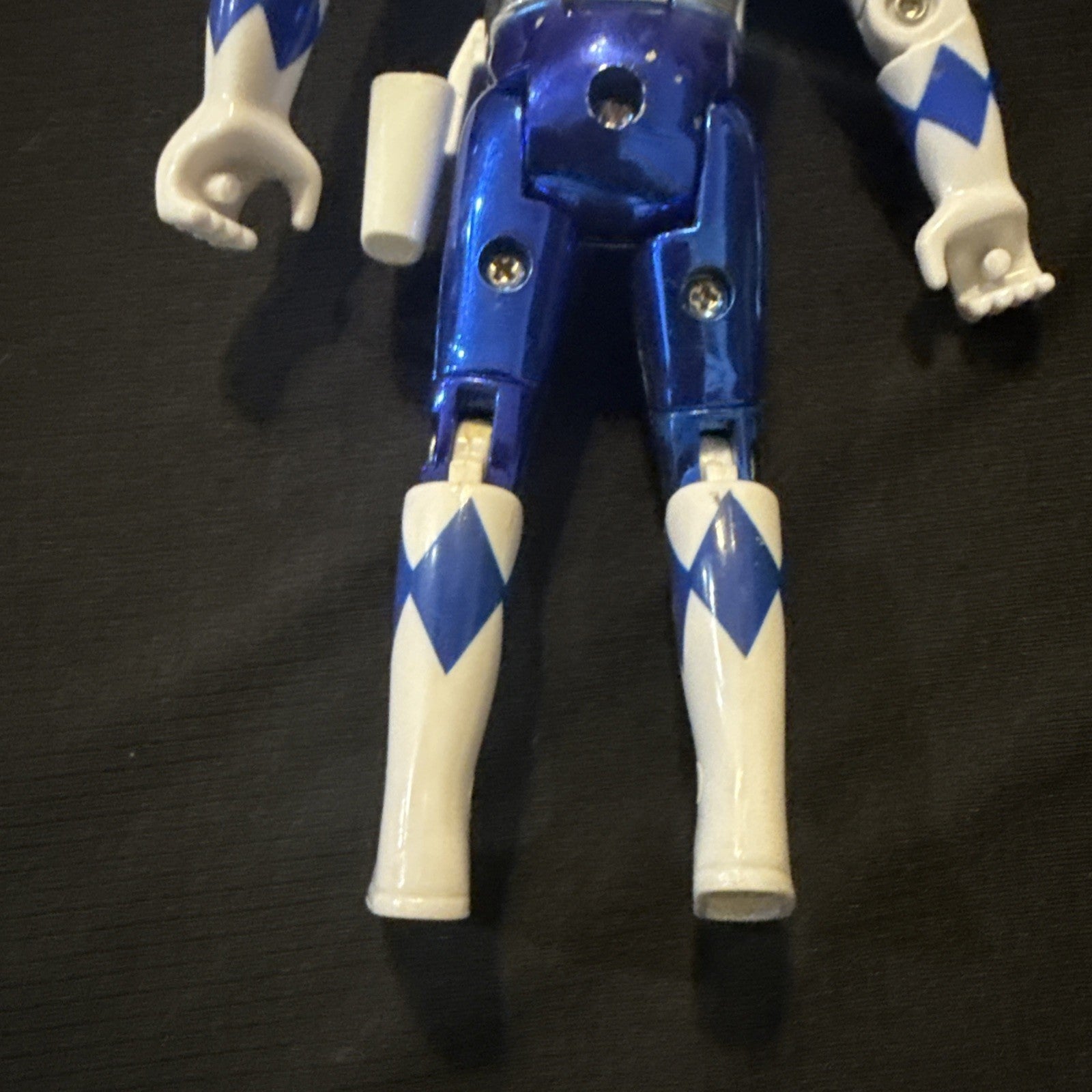 1993 Bandai Mighty Morphin Blue Power Rangers Special Edition Metallic Head Flip - toyscardscomics