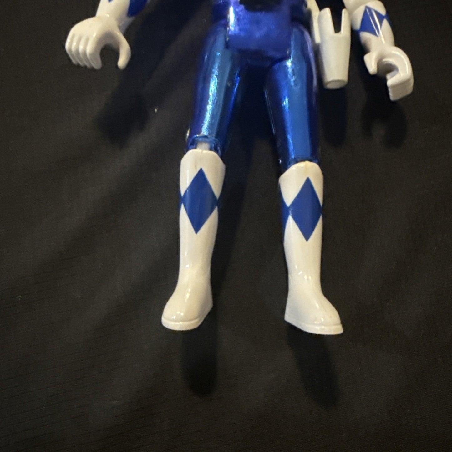 1993 Bandai Mighty Morphin Blue Power Rangers Special Edition Metallic Head Flip - toyscardscomics
