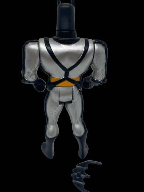 1993 - DC Comics Silver and Black "Batman" with Batarang Action Figure by Kenner - Used as is - toyscardscomics