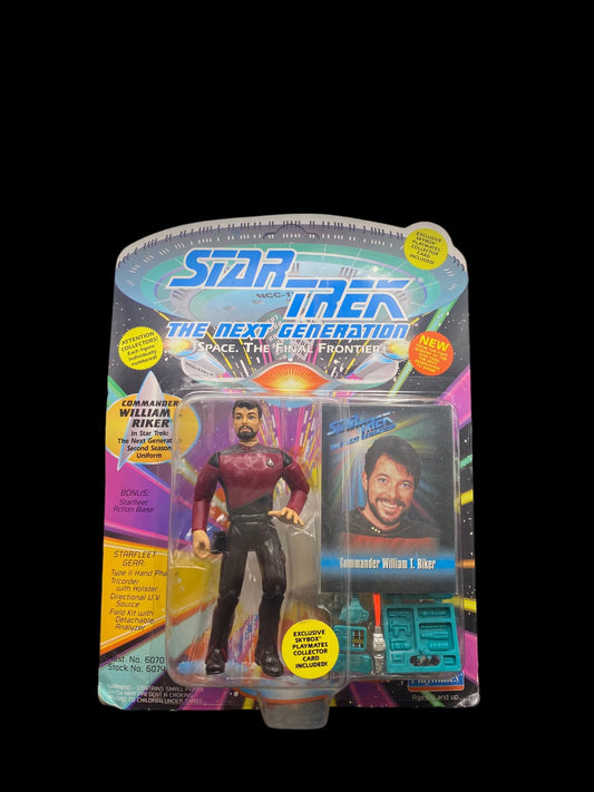 1993 Playmates Star Trek Next Generation COMMANDER WILLIAM RIKER Figure #6074 - toyscardscomics