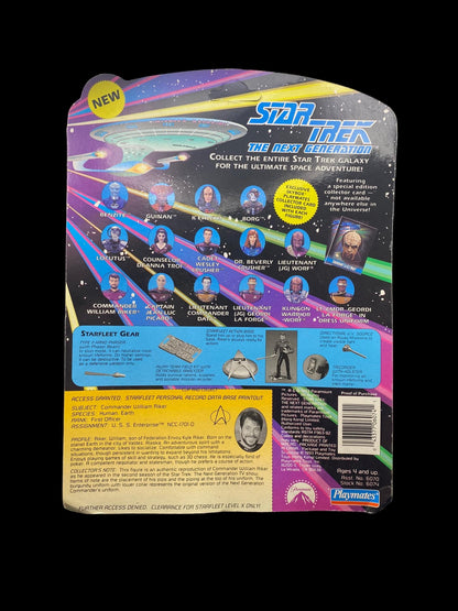 1993 Playmates Star Trek Next Generation COMMANDER WILLIAM RIKER Figure #6074 - toyscardscomics