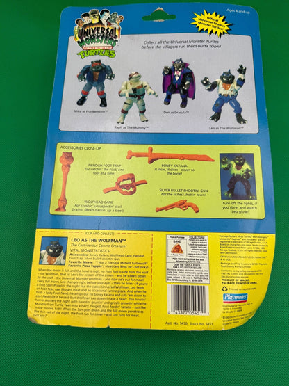 1993 Playmates TMNT Universal Monsters Leo as the Wolfman - toyscardscomics