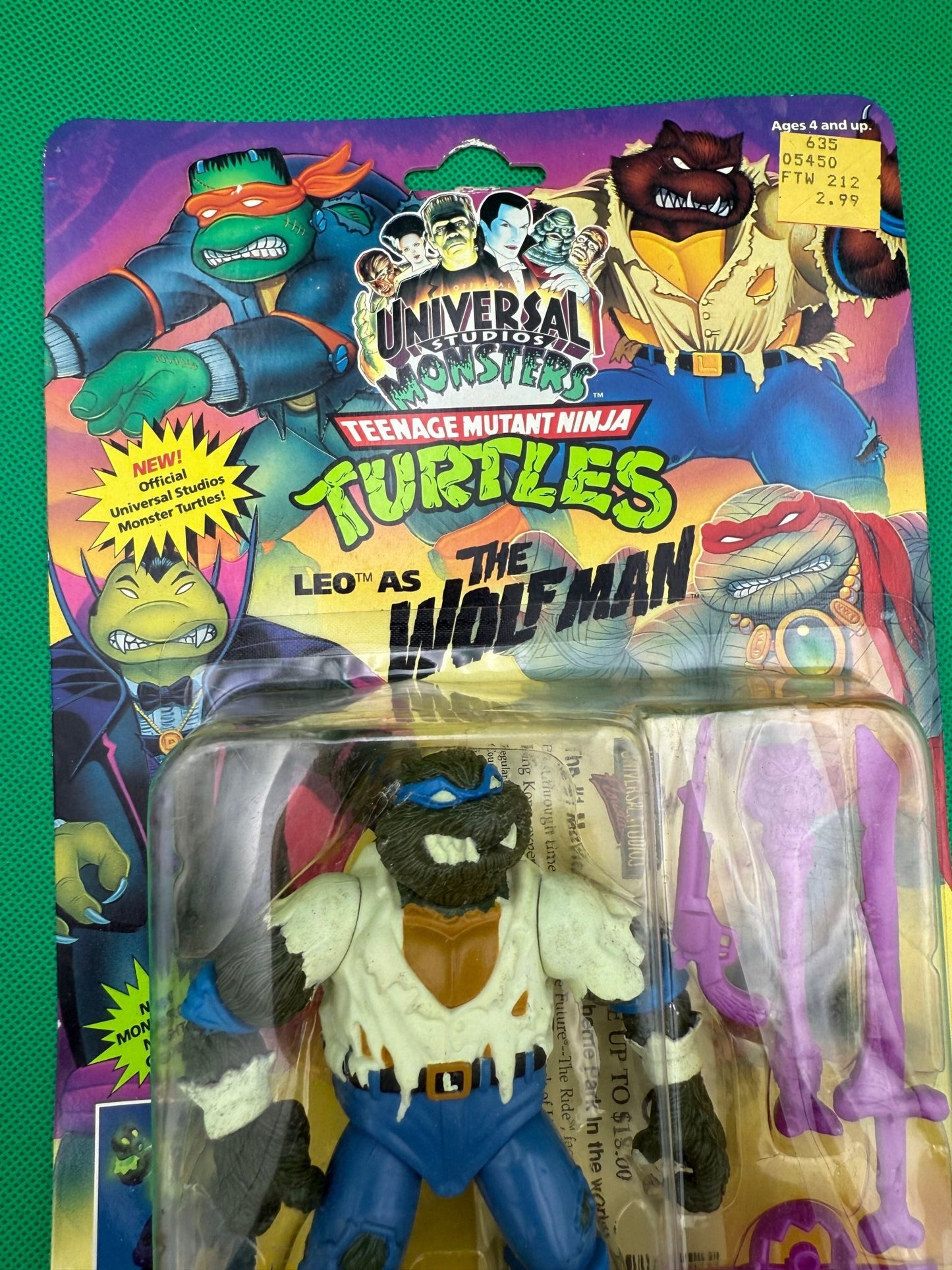 1993 Playmates TMNT Universal Monsters Leo as the Wolfman - toyscardscomics