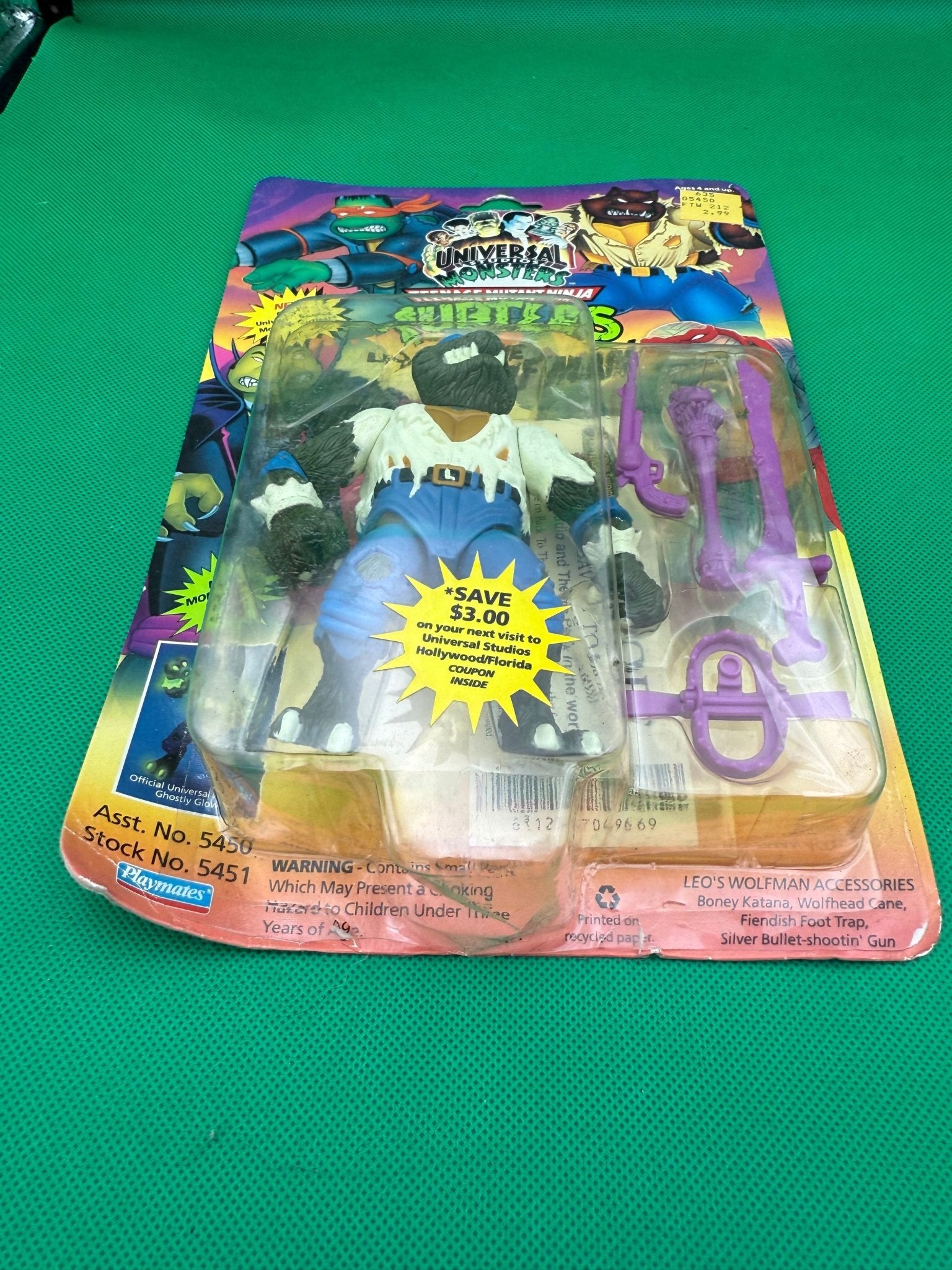 1993 Playmates TMNT Universal Monsters Leo as the Wolfman - toyscardscomics