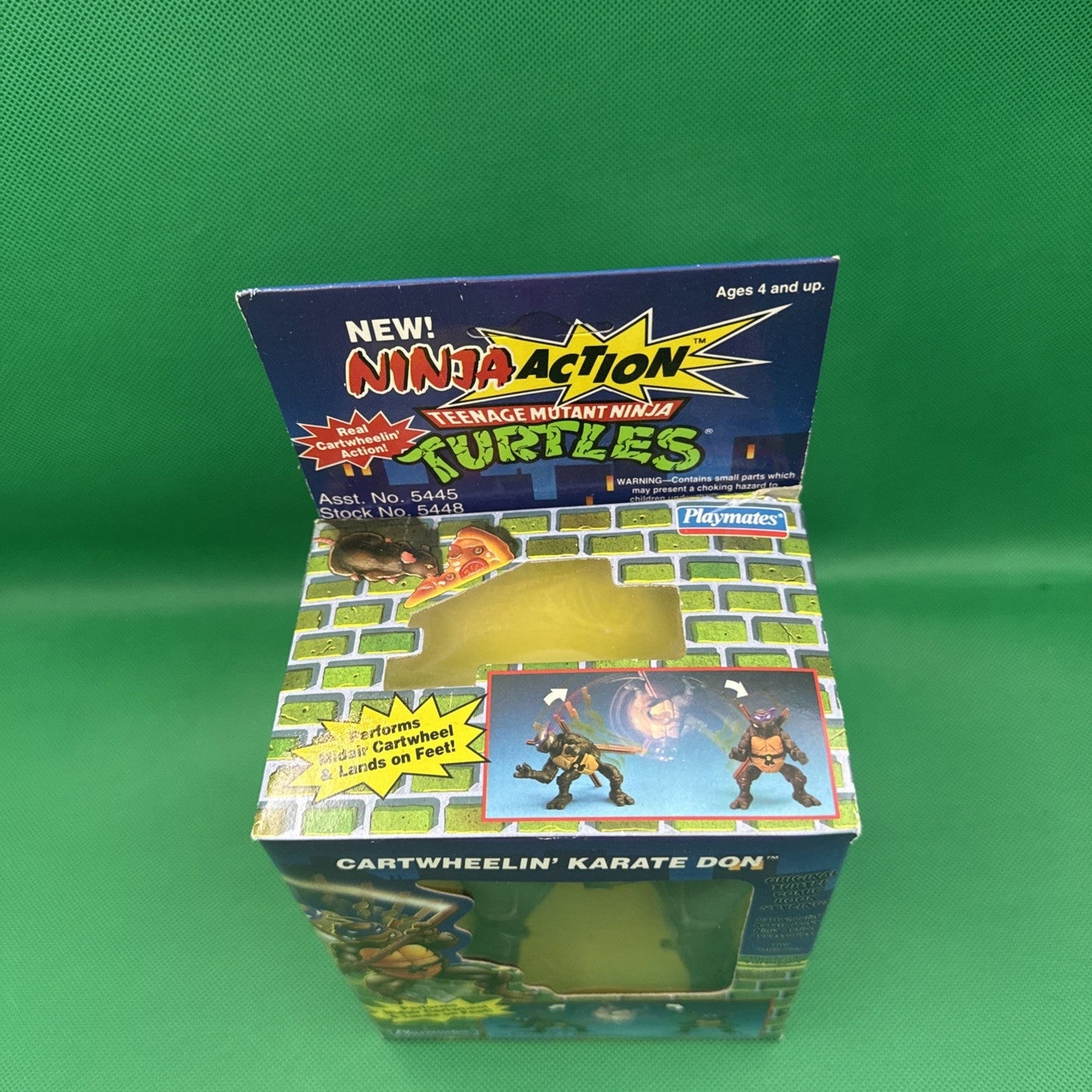 1993 Playmates Toys Cartwheelin’ Karate Don TMNT Figure SEALED Ninja Action - toyscardscomics