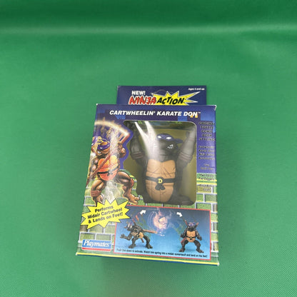 1993 Playmates Toys Cartwheelin’ Karate Don TMNT Figure SEALED Ninja Action - toyscardscomics