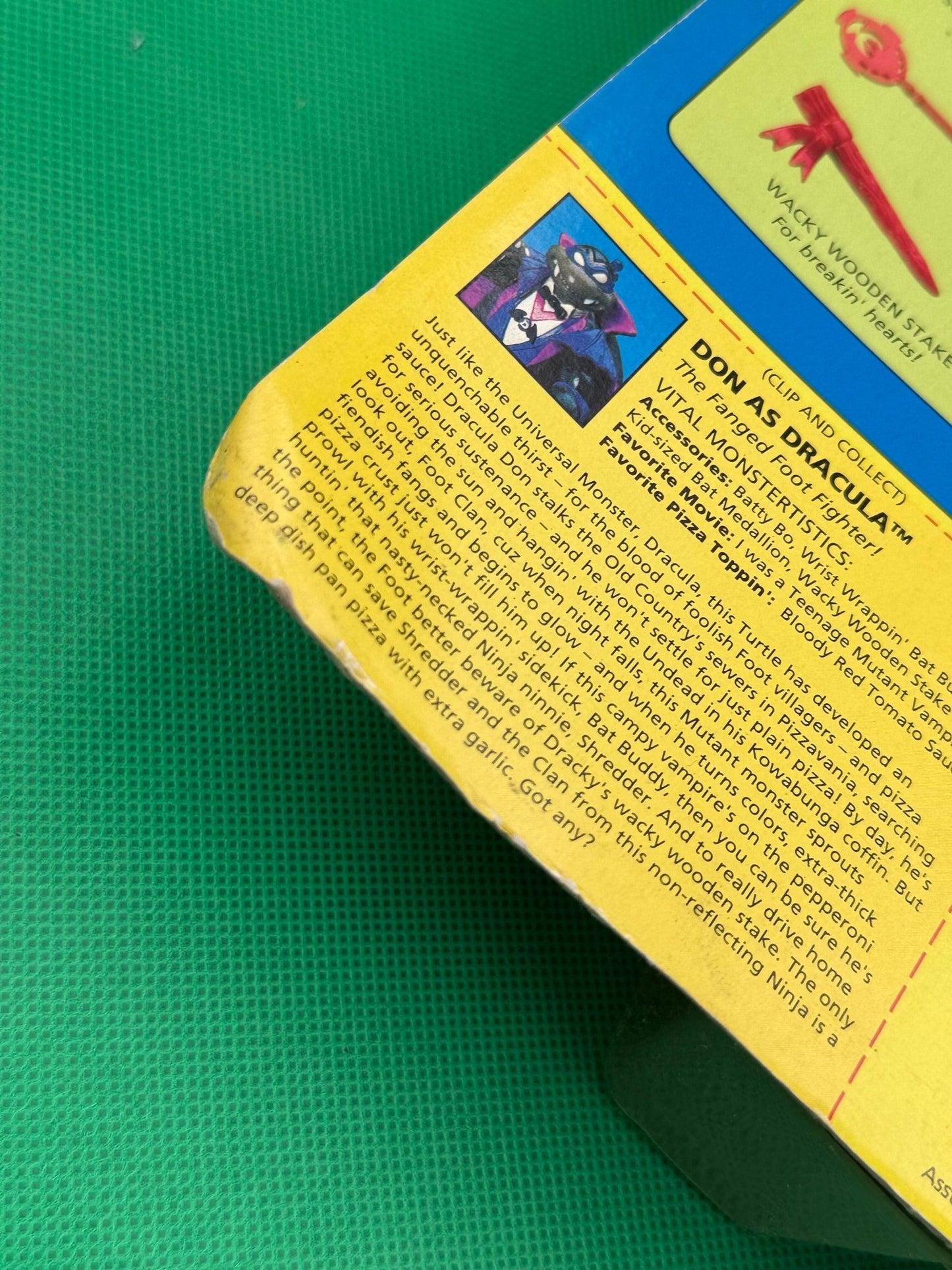 1993 TMNT Don as Dracula Universal Monsters MOC Unpunched Playmates - toyscardscomics