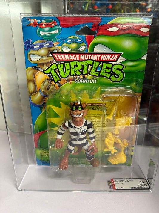 1993 TMNT Playmates Scratch The Cat Grail AFA 75Y Archival Case MOC - toyscardscomics