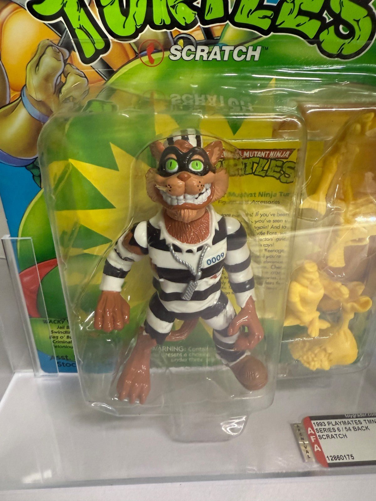 1993 TMNT Playmates Scratch The Cat Grail AFA 75Y Archival Case MOC - toyscardscomics