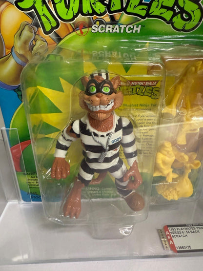 1993 TMNT Playmates Scratch The Cat Grail AFA 75Y Archival Case MOC - toyscardscomics