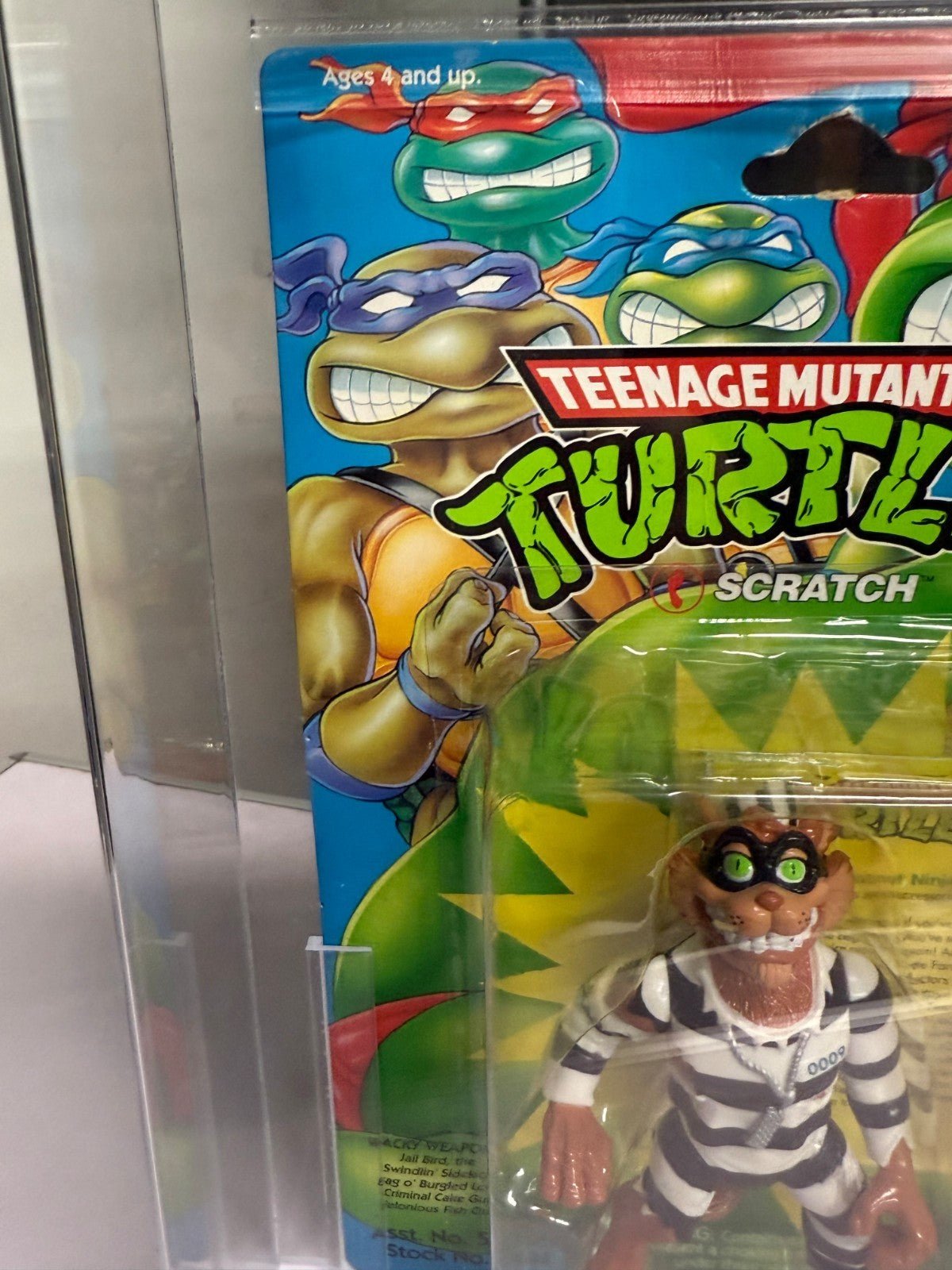 1993 TMNT Playmates Scratch The Cat Grail AFA 75Y Archival Case MOC - toyscardscomics