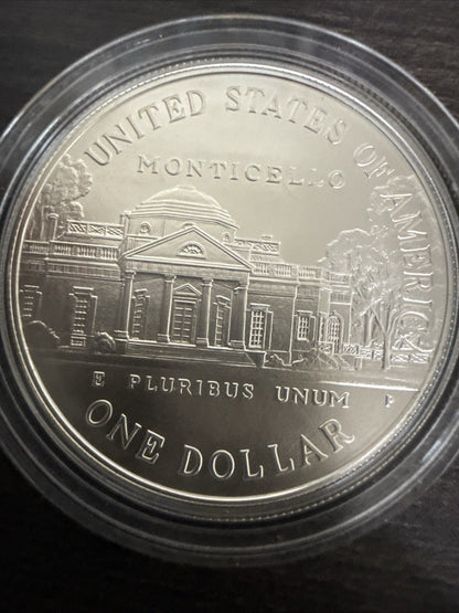 1993P UNITED STATES USA President Thomas Jefferson Monticello PF Silver - toyscardscomics
