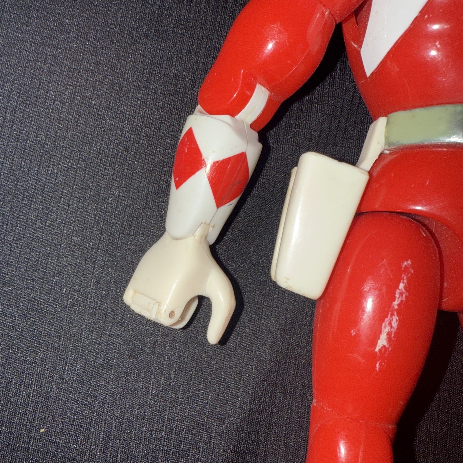 1994 Bandai Power Rangers Mighty Morphin Red Ranger Kicking 8” Action Figure - toyscardscomics