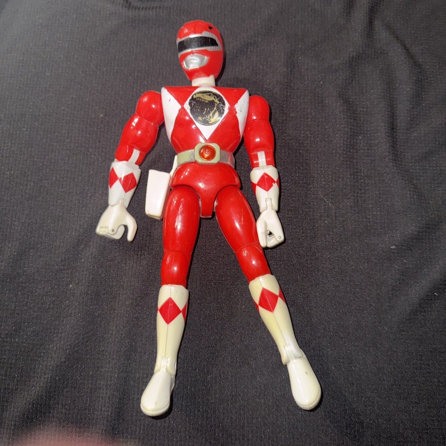 1994 Bandai Power Rangers Mighty Morphin Red Ranger Kicking 8” Action Figure - toyscardscomics