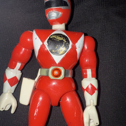 1994 Bandai Power Rangers Mighty Morphin Red Ranger Kicking 8” Action Figure - toyscardscomics