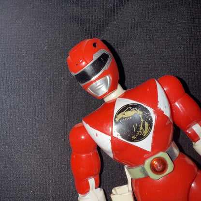 1994 Bandai Power Rangers Mighty Morphin Red Ranger Kicking 8” Action Figure - toyscardscomics
