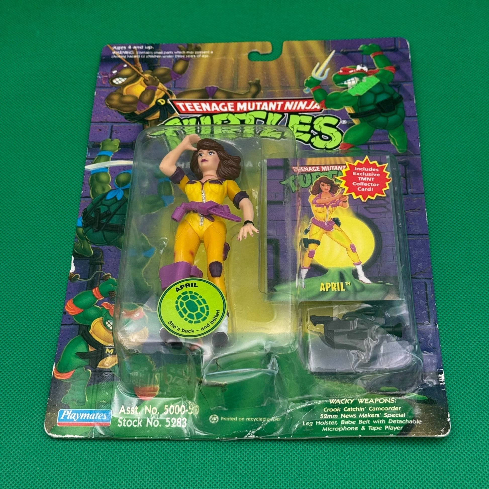 1994 Playmates Teenage Mutant Ninja Turtles April O'Neil - toyscardscomics