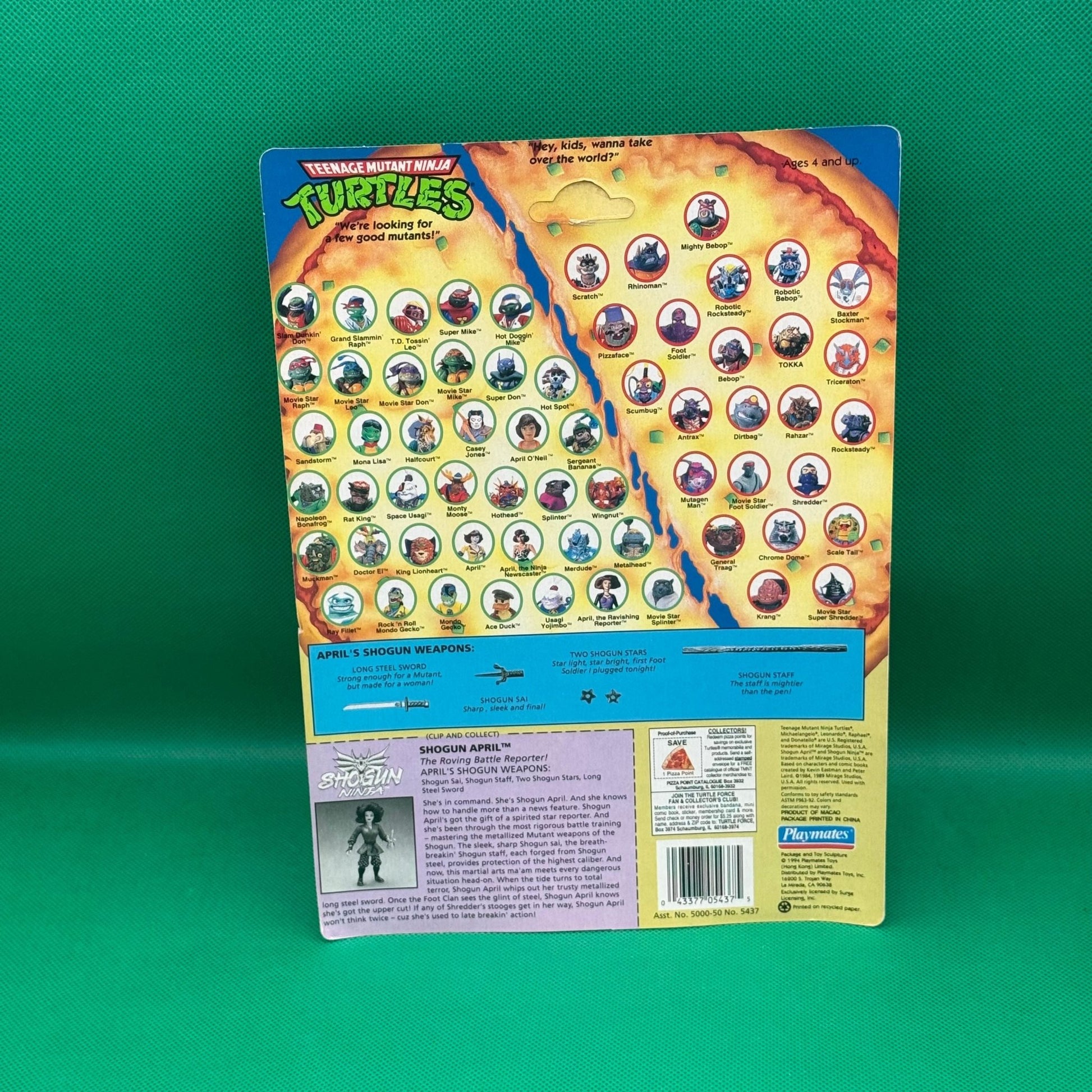1994 Teenage Mutant Ninja Turtles Shogun April - toyscardscomics