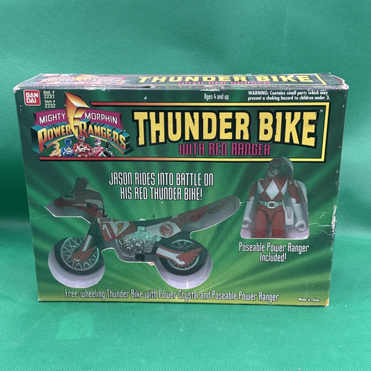 1994 Thunder Bike with Red Power Ranger Figure in Box - toyscardscomics