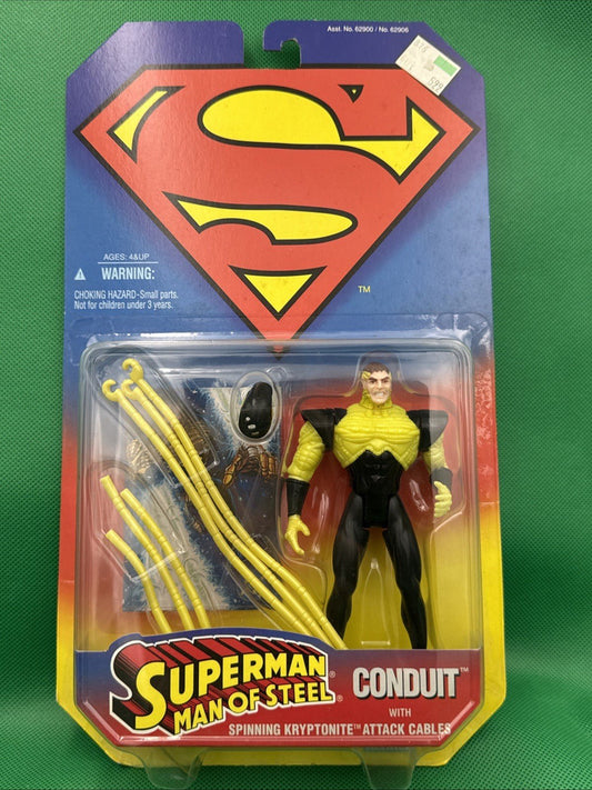 1995 Kenner | Superman Man of Steel | Conduit w/Spinning Cables | Figure Sealed - toyscardscomics