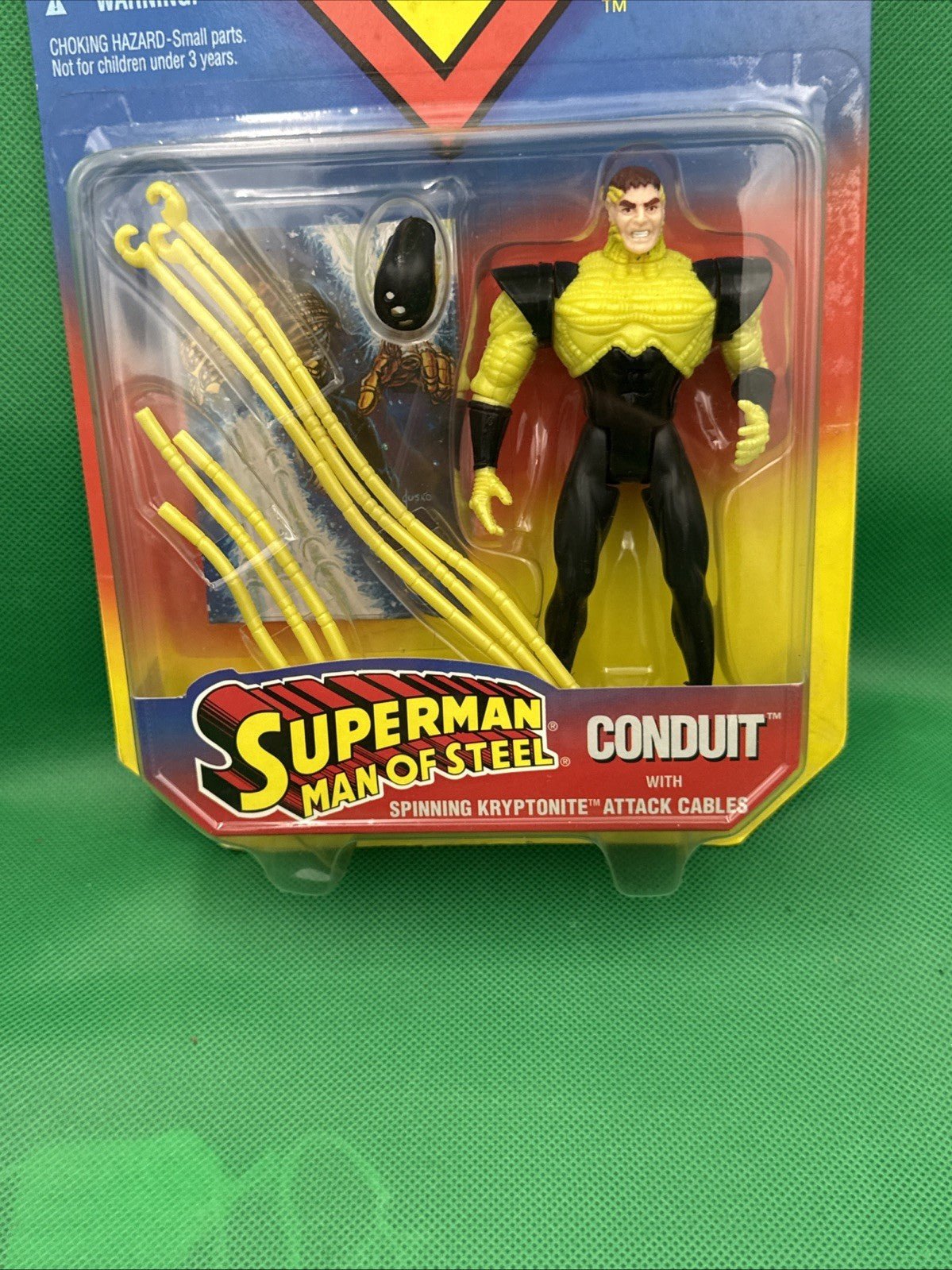 1995 Kenner | Superman Man of Steel | Conduit w/Spinning Cables | Figure Sealed - toyscardscomics