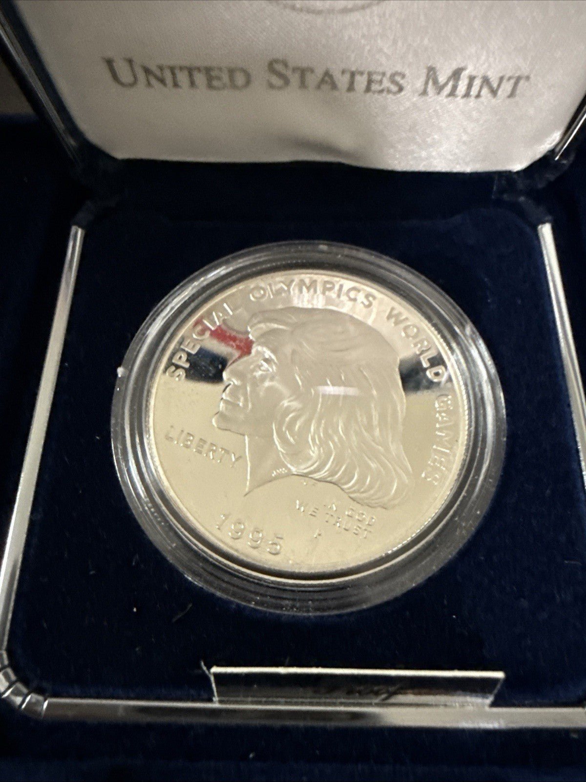 1995 P Commemorative PROOF 90% Silver Dollar Boxed w/COA Special Olympics games - toyscardscomics