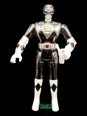1995 - Power Ranger 5.5" Black Metallic Chrome Ranger Bandai - Used