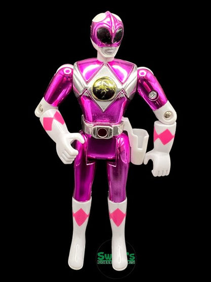 1995 - Power Ranger 5.5 " Pink Metallic Chrome Ranger Bandai - Used - toyscardscomics