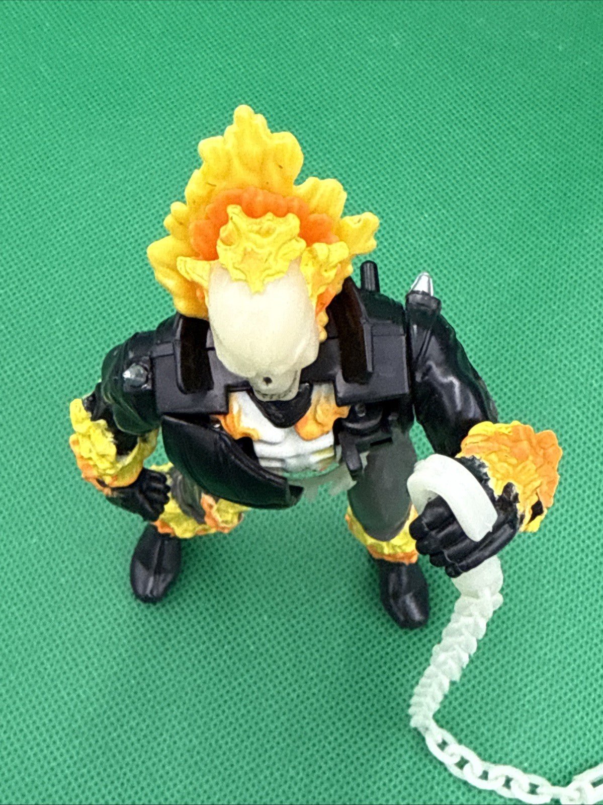 1995 Toy Biz The Original Ghost Rider Flame Glow In The Dark Exploding Chest - toyscardscomics