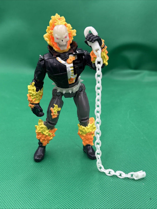1995 Toy Biz The Original Ghost Rider Flame Glow In The Dark Exploding Chest - toyscardscomics