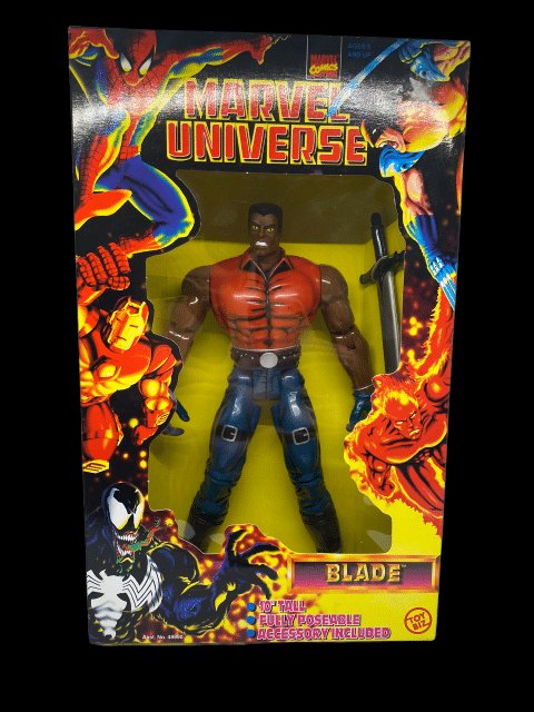 1997 - Marvel Universe 10" Blade Action Figure by Toy Biz - MOC in Box - toyscardscomics