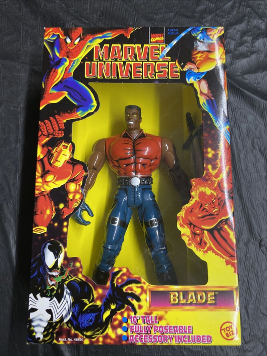 1997 Marvel Universe BLADE Action Figure 10” Tall + Sword Fully Poseable ToyBiz - toyscardscomics