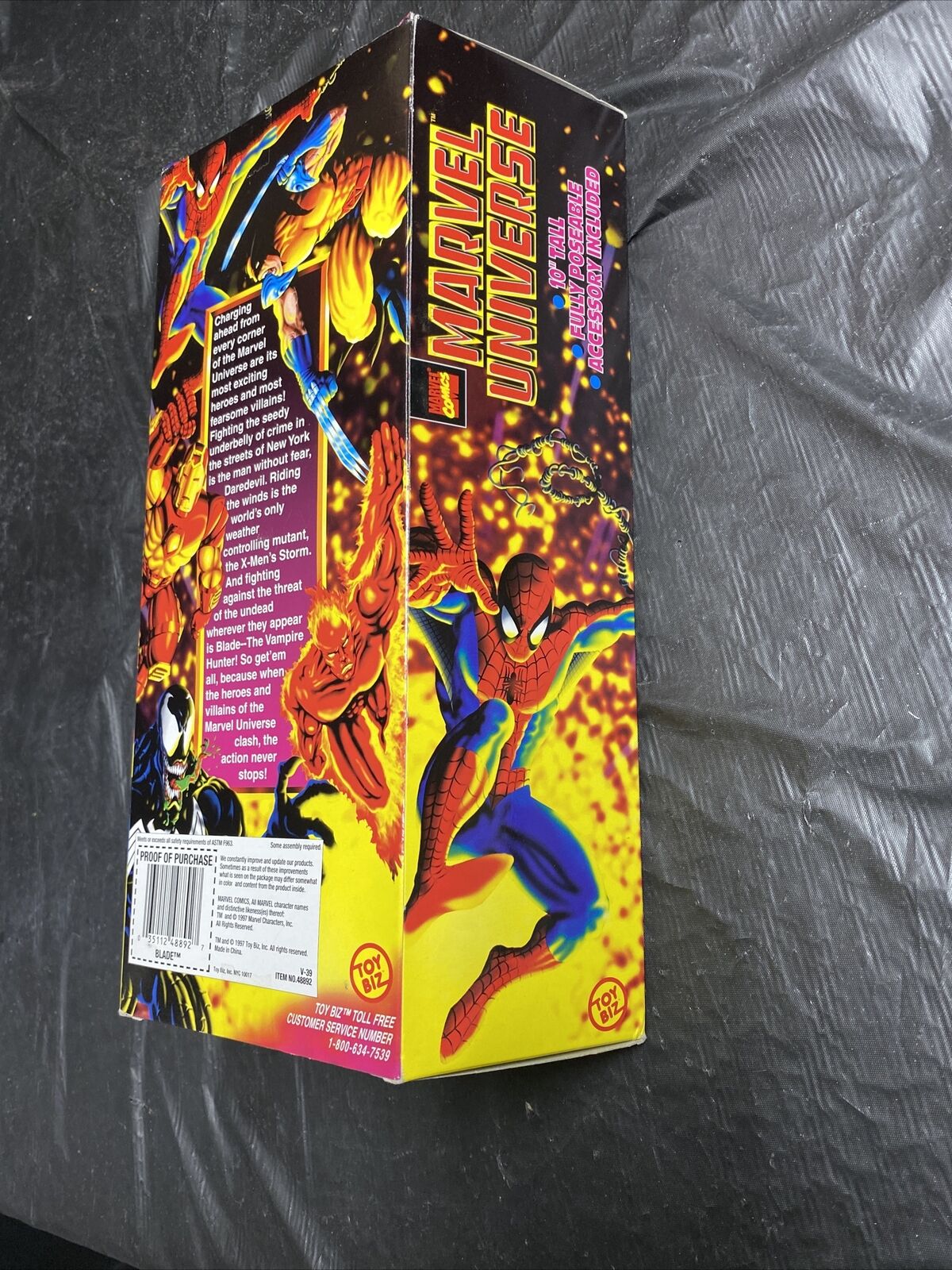 1997 Marvel Universe BLADE Action Figure 10” Tall + Sword Fully Poseable ToyBiz - toyscardscomics