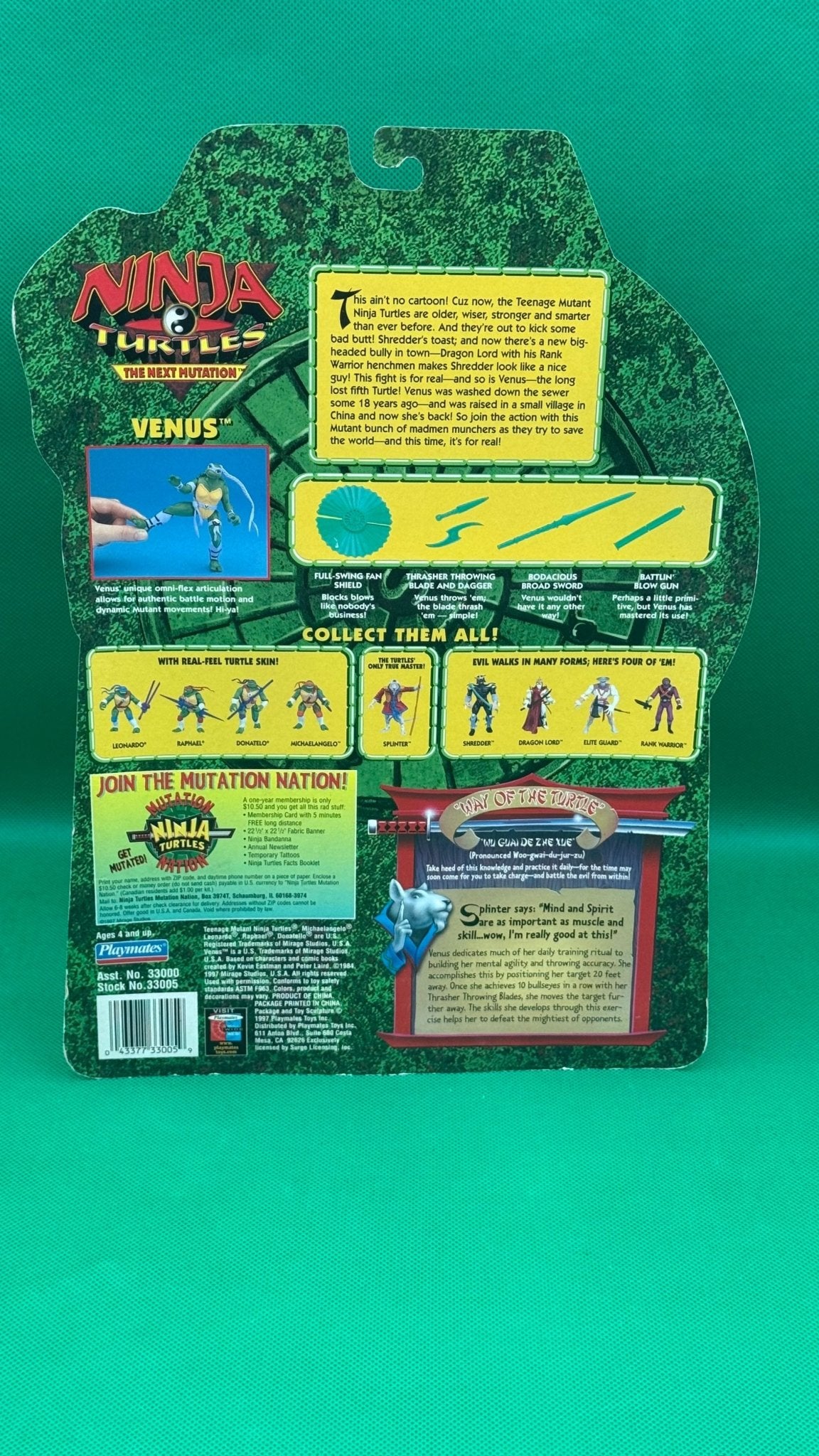 1997 Playmates Teenage Mutant Ninja Turtles The Next Mutation Venus - toyscardscomics