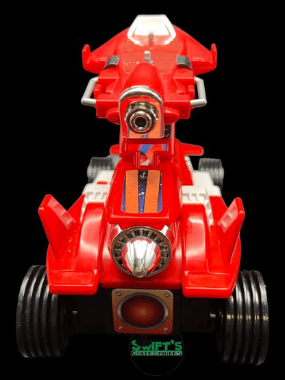 1997 - Power Ranger Red Lightstar Ranger with Gun and 1998 - Deluxe Red Galactic Rover with Glider Bandai - Used - toyscardscomics