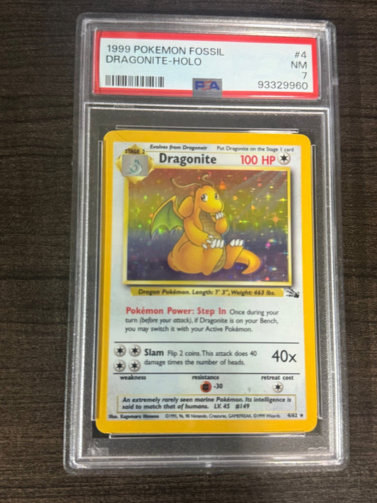 1999 Pokemon Fossil Dragonite - Holo - toyscardscomics