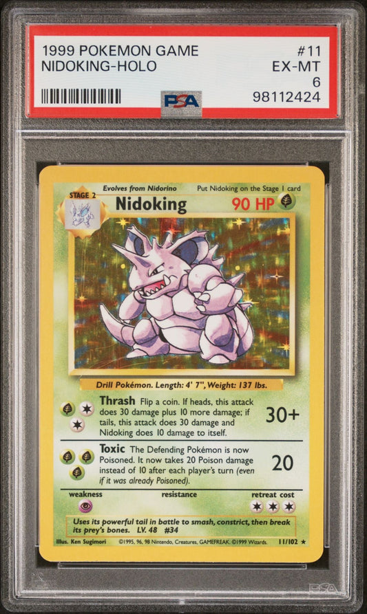 1999 POKEMON GAME 11 NIDOKING - HOLO - toyscardscomics