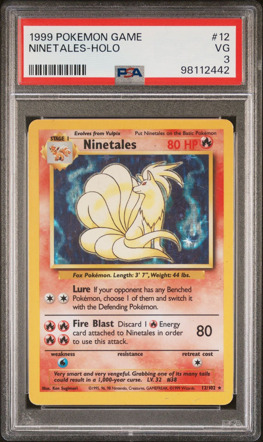 1999 POKEMON GAME 12 NINETALES - HOLO - toyscardscomics