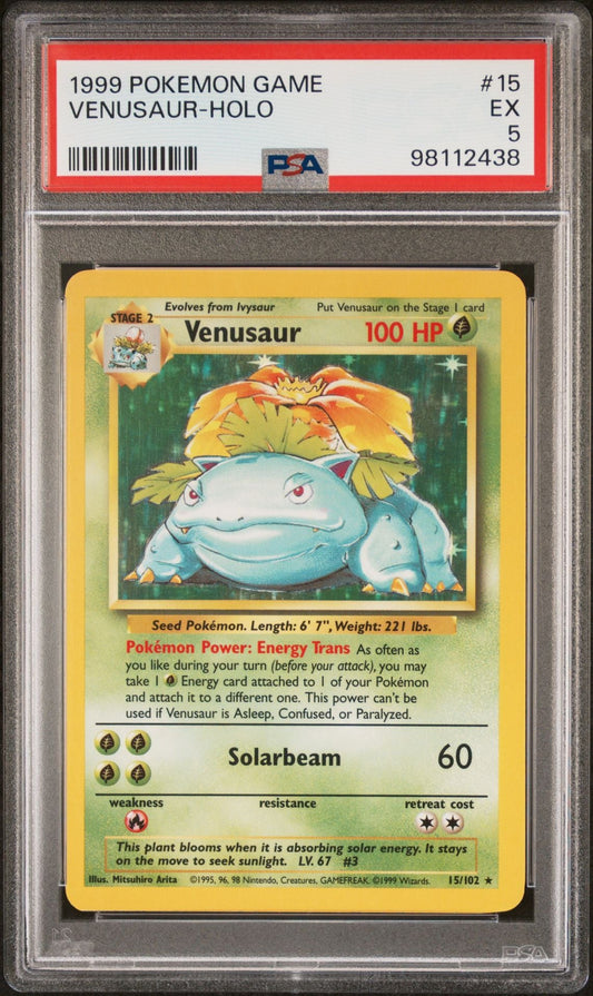 1999 POKEMON GAME 15 VENUSAUR - HOLO - toyscardscomics