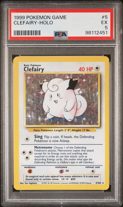 1999 POKEMON GAME 5 CLEFAIRY - HOLO - toyscardscomics