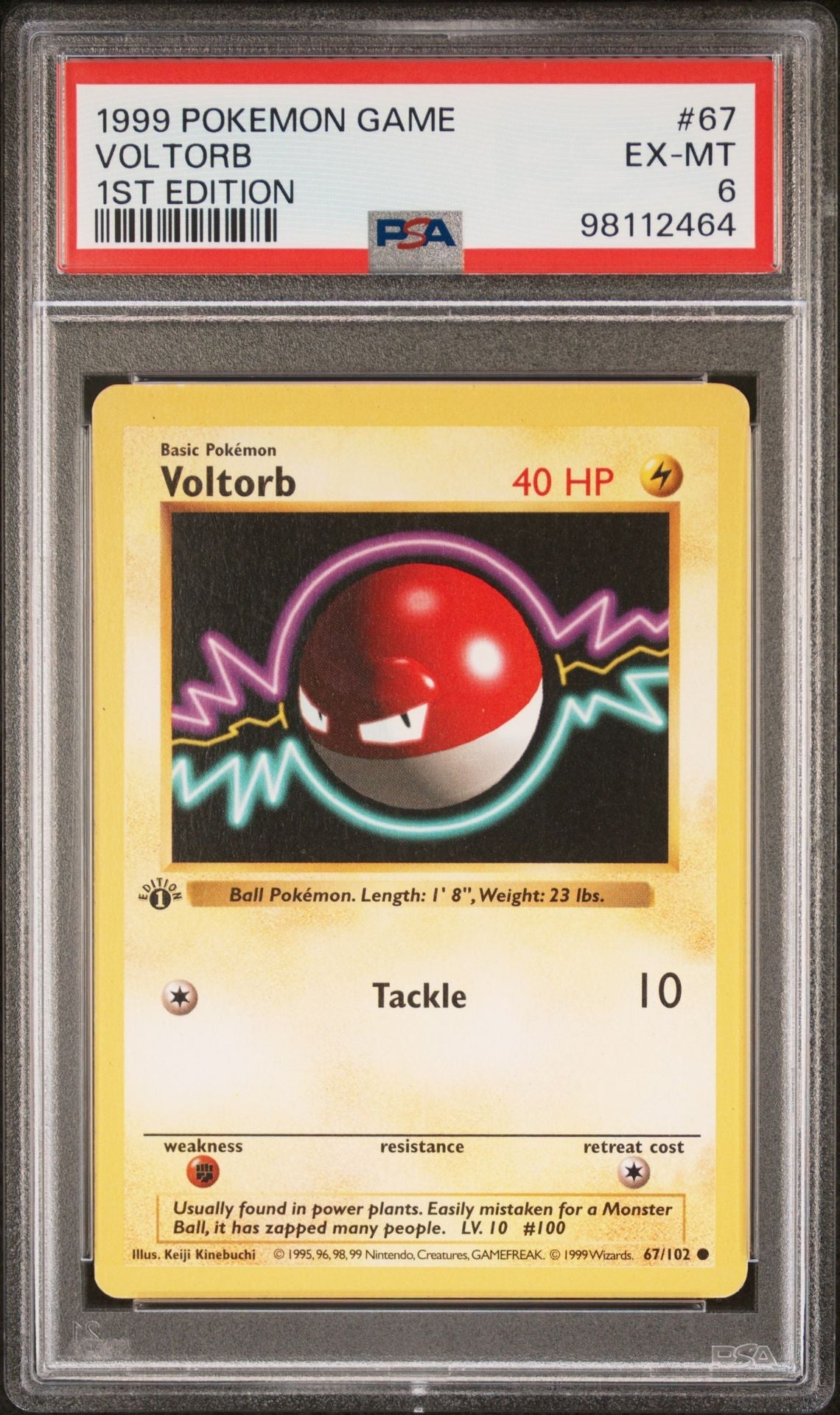 1999 POKEMON GAME 67 VOLTORB 1ST EDITION - toyscardscomics