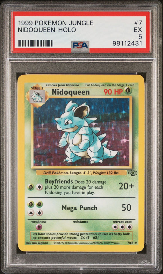 1999 POKEMON JUNGLE 7 NIDOQUEEN - HOLO - toyscardscomics