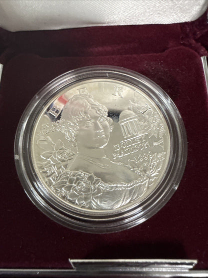 1999 S Dolly Madison COMMEMORATIVE SILVER DOLLAR PROOF COIN - COA - toyscardscomics