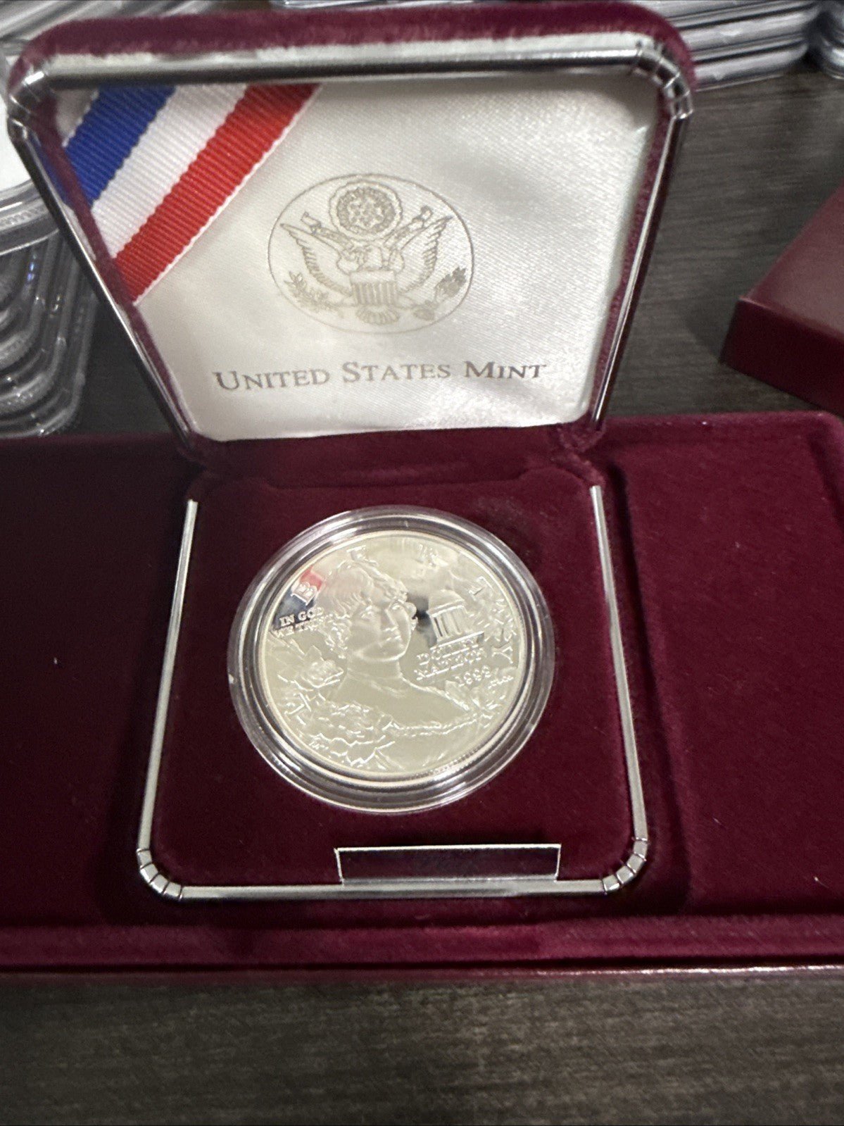1999 S Dolly Madison COMMEMORATIVE SILVER DOLLAR PROOF COIN - COA - toyscardscomics