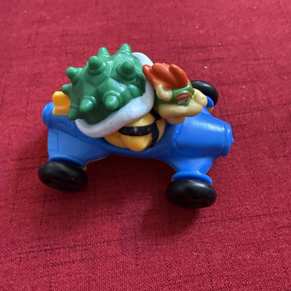 Nintendo Super Mario Bowser Plastic Toy Car Kart Vehicle Blue w/ Black Wheels