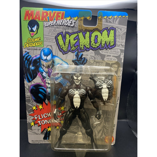 Marvel Super Heroes Venom Flicking Tongue Vintage 1992 Action Figure NEW ToyBiz